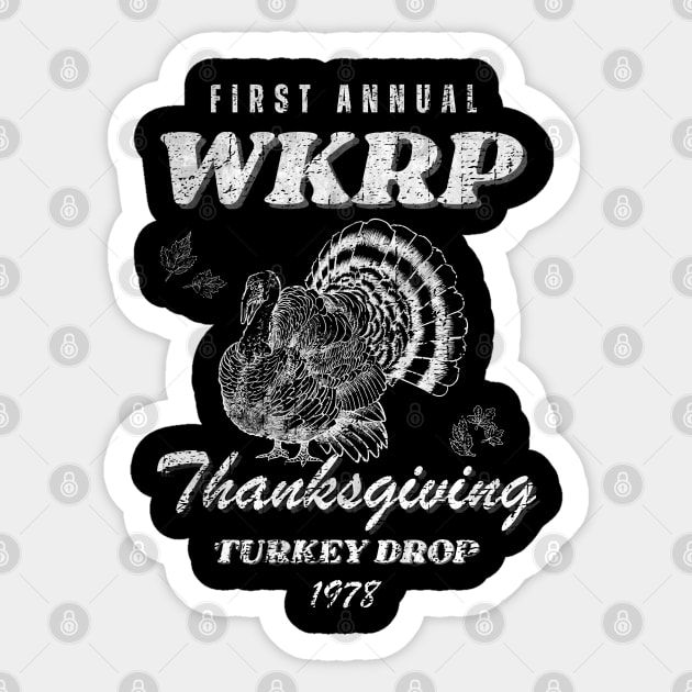 WKRP-Turkey-Drop Sticker by DewaJassin